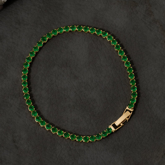 50027V - Pulsera Circonias Verde 20 Cms