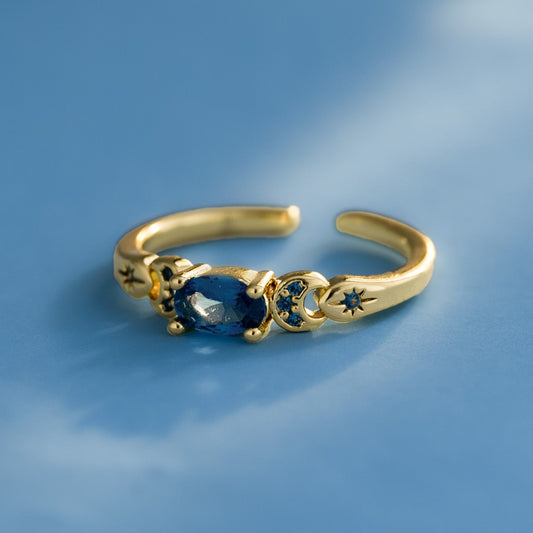 13051 - Anillo Blue Desert Ajustable + Empaque