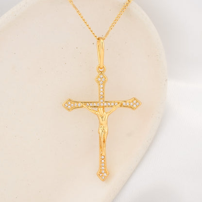 23304 - Dije Cruz Cristo Circonias 4 Cms