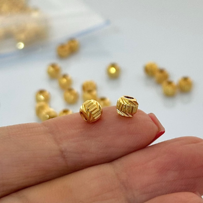 Balín 4 mm Oro 18k laminado - Romano x Unidad