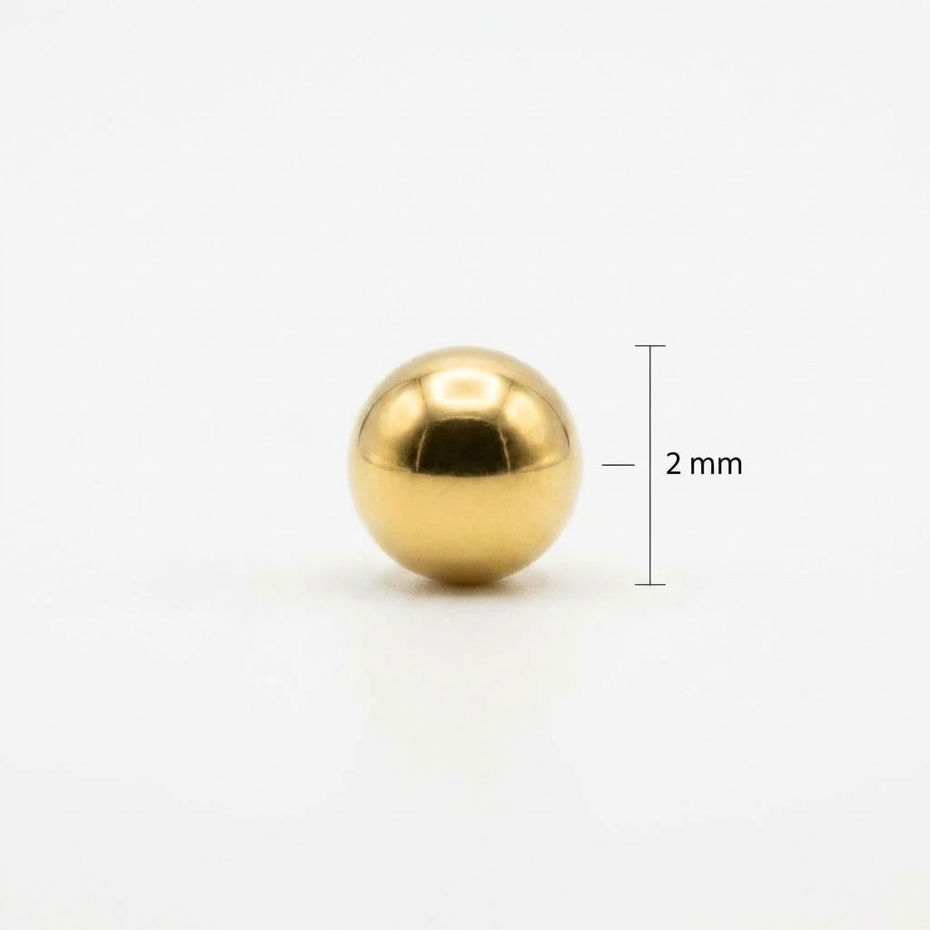 Balín 2mm Oro 18k laminado -  Dorado x Unidad