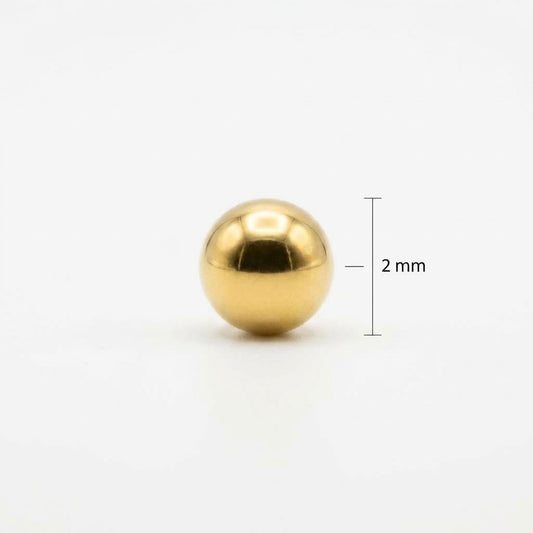 Balín 2mm Oro 18k laminado -  Dorado x Unidad