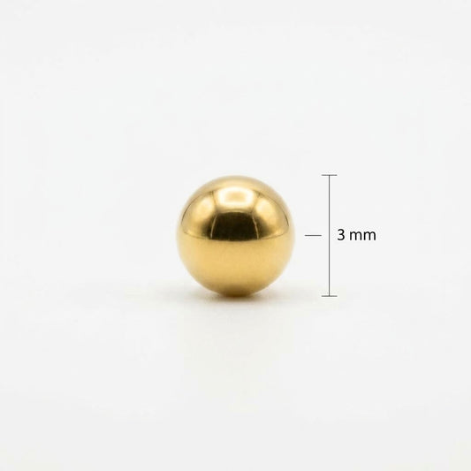 Balín 3mm Oro 18k laminado -  Dorado x Unidad