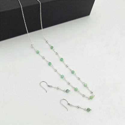 JP61101 - Conjunto Esmeralda Morralla con Cadena y Aretes