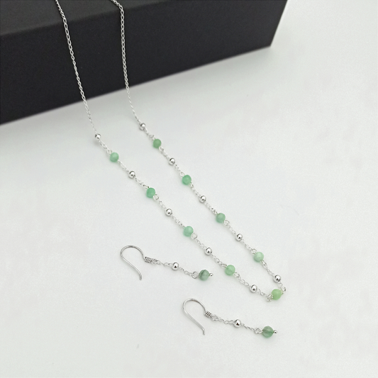 JP61101 - Conjunto Esmeralda Morralla con Cadena y Aretes