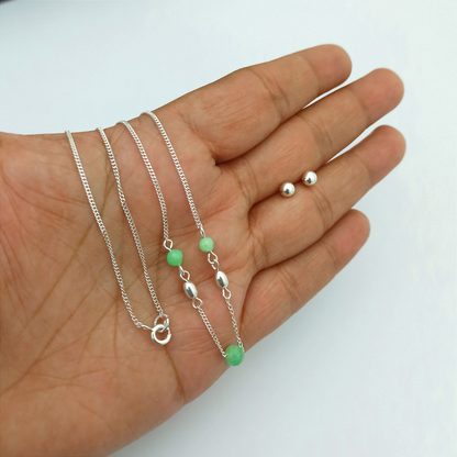 JP61001 - Conjunto Esmeralda Morralla con Cadena y Topitos Balin