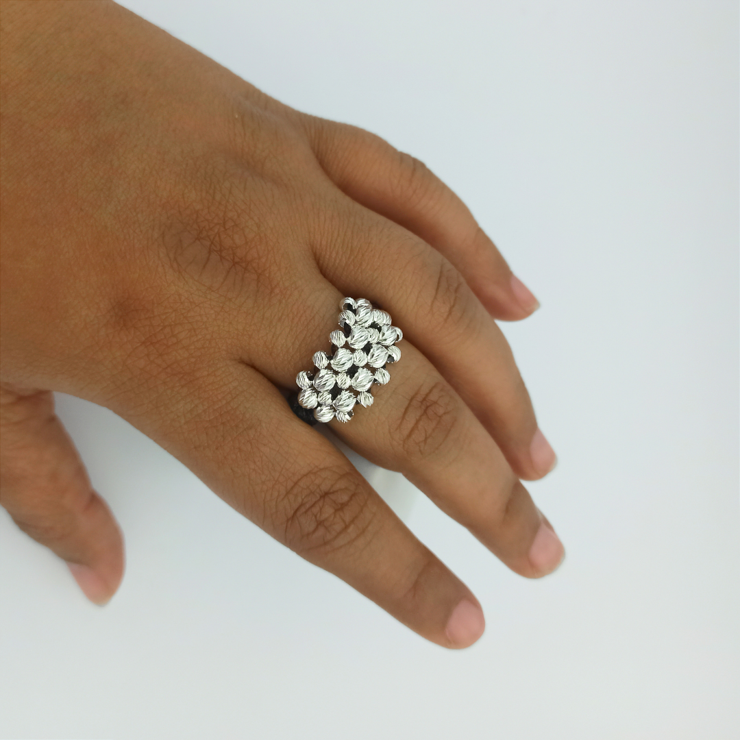 ATP01 - Anillo Tejido con balines Diamantados