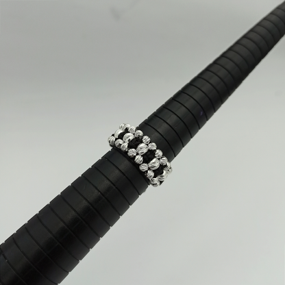 ATP03 - Anillo Tejido Jardin con Balines Diamantados