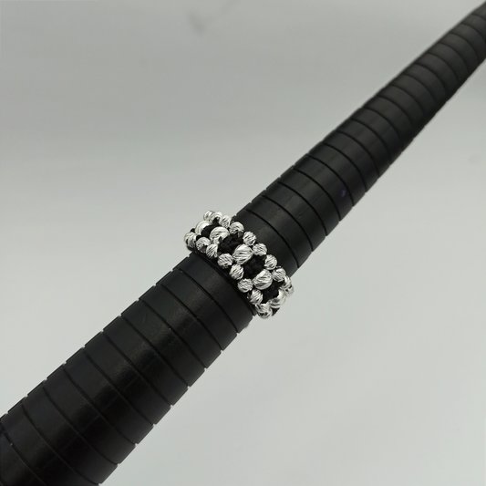ATP03 - Anillo Tejido Jardin con Balines Diamantados