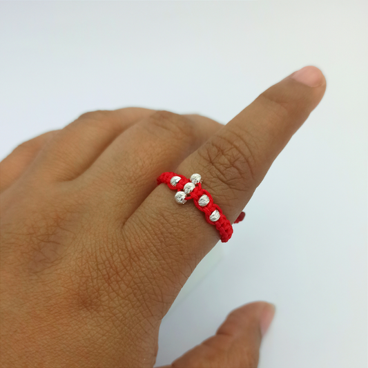 ATP09 - Anillo Tejido en forma de Cruz con Baline Diamantados