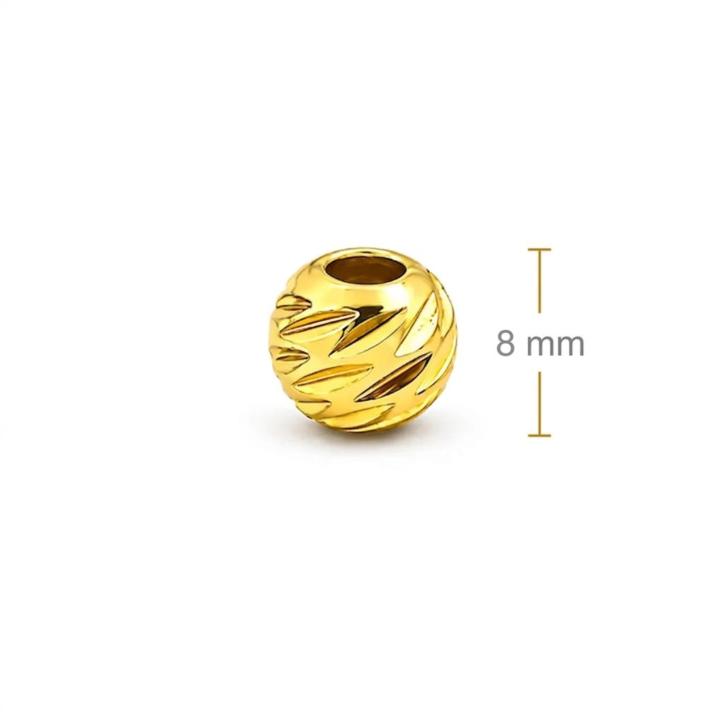 Balín 8mm Oro 18k laminado -  Diamantado Americano x Unidad