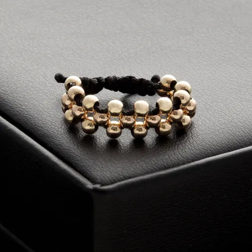 AT13 - Anillo Tejido 3 lineas con balines Lisos