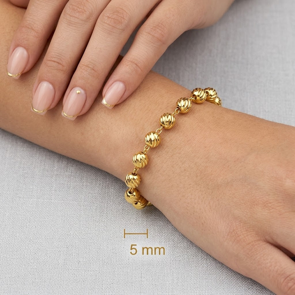 Balín 5mm Oro 18k laminado -  Diamantado Americano x Unidad