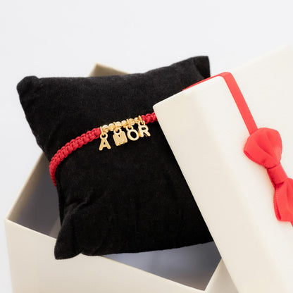 M068 - Manilla Balines y dijes mini letras AMOR