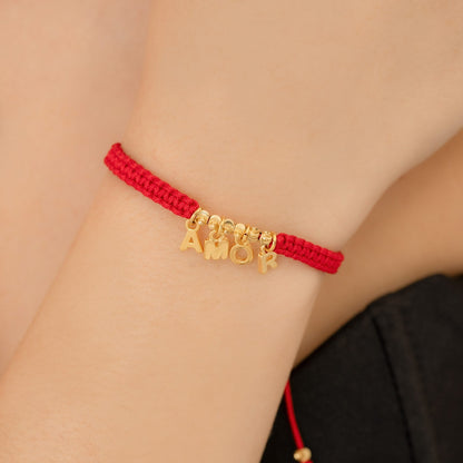 M068 - Manilla Balines y dijes mini letras AMOR