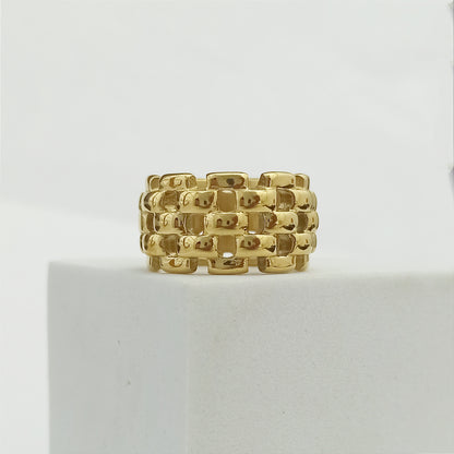 J13002 - Anillo Cubano 5 Lineas