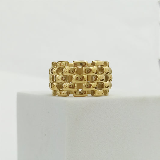 J13002 - Anillo Cubano 5 Lineas