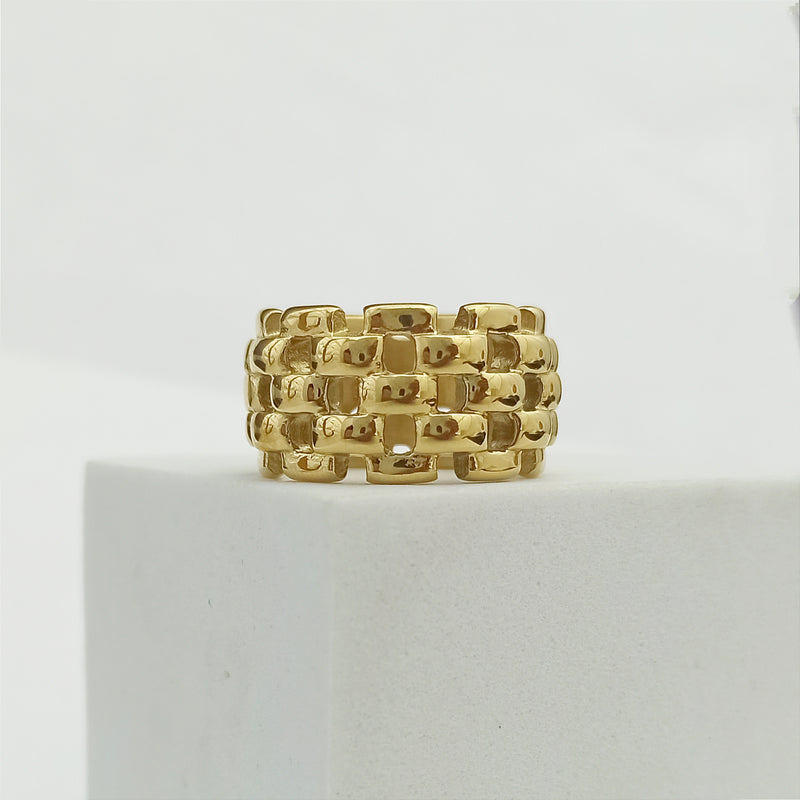 J13002 - Anillo Cubano 5 Lineas