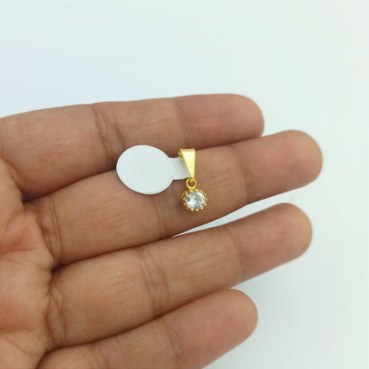 J23169C - Dije  Circonia Mini Redonda Pequeña Cristal