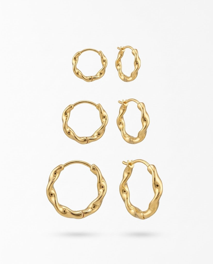 Set Candongas Doble Torcion — Oro Laminado 18K
